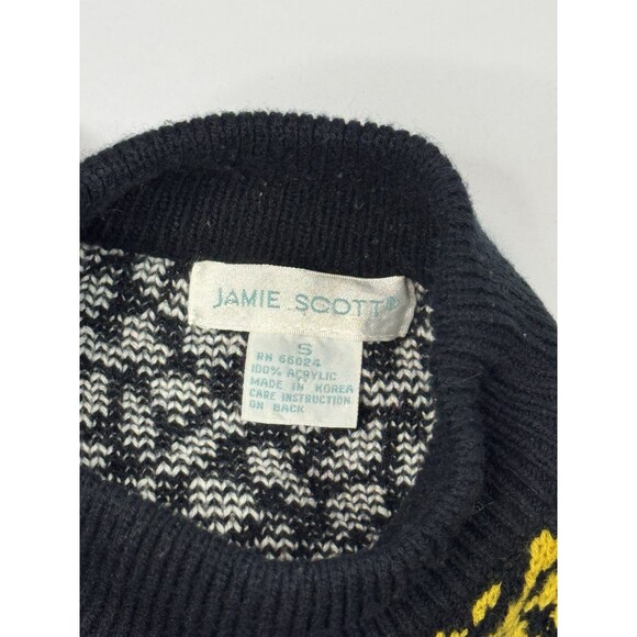 Vintage 90s Jamie Scott Abstract Knit Sweater Women's Size S Wild Pattern - Picture 6 of 8